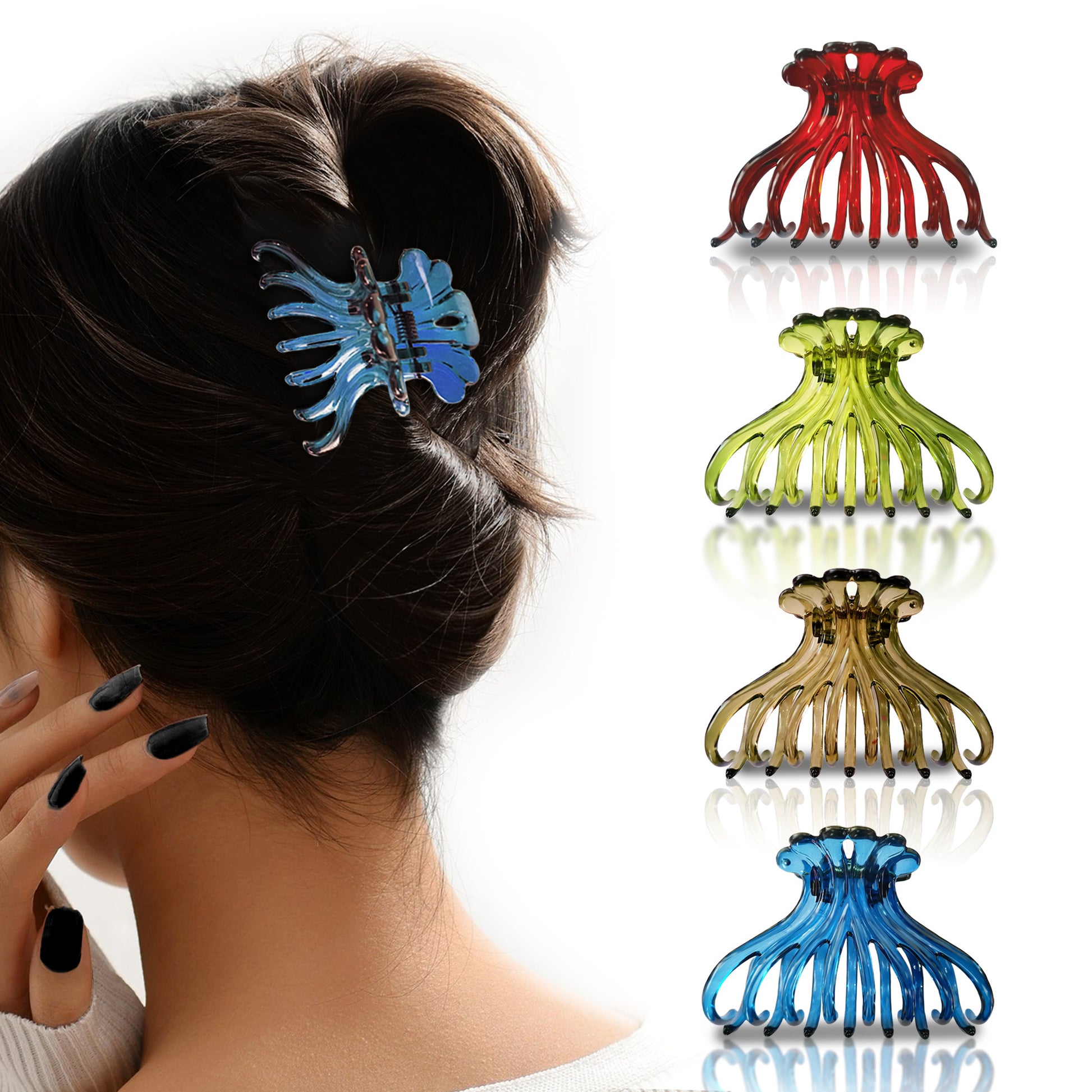 Multicolor Big Acrylic Tree Hair Clip