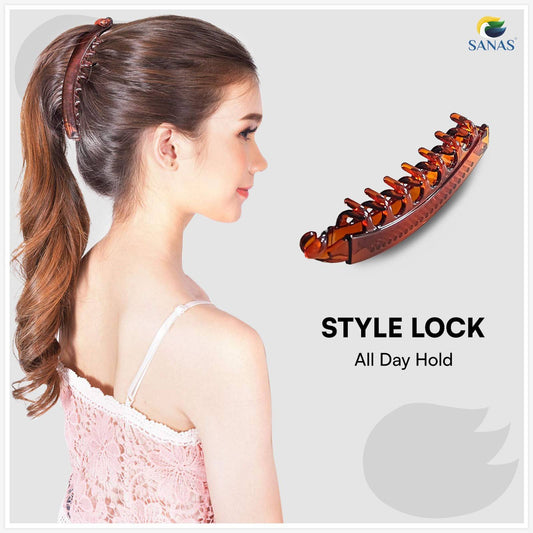 SANAS (2 Pcs) Acrylic Banana Hair Clip Hair Accessories for Women and Girls (2 Pcs)