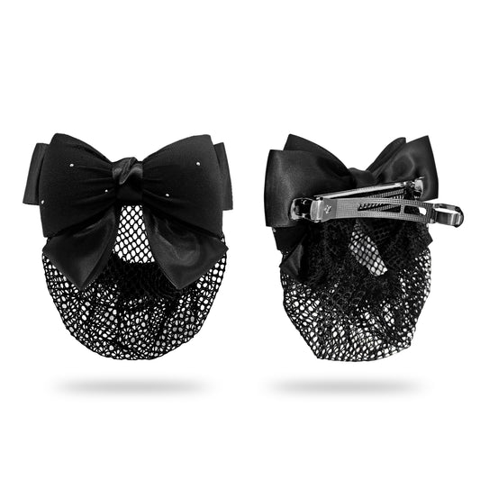 Sanas Hair Clip Juda Net Black For Women (Classic Black & Crystals)(1Pc)