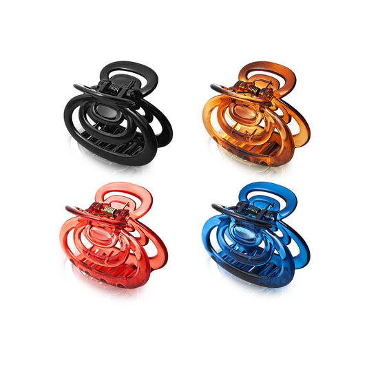 SANAS (4 Pcs) Acrylic Hair Clips Medium Trendy Non Slip Claw Clips Hair Accessories for Women (4 Pcs)