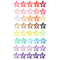 Sanas Multicolor Star Tic-Tac Clips Set of 40