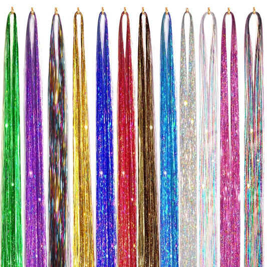 Sanas Glitter Hair Extensions Tinsel - 12Pcs