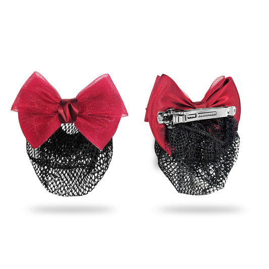 Sanas Hair Clip Juda Net For Women Shiny Red Mesh Pattern (1Pc)