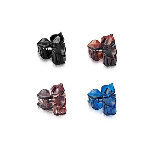 Sanas (4Pcs) Flower Clips For Girls Flower Clips For Women Hair Clips For Women Stylish Clutchers For Hair Claw Clip For Women Aesthetic Fashion Accessories For Girls Teenage (4 Versatile Shades) (4Pcs)