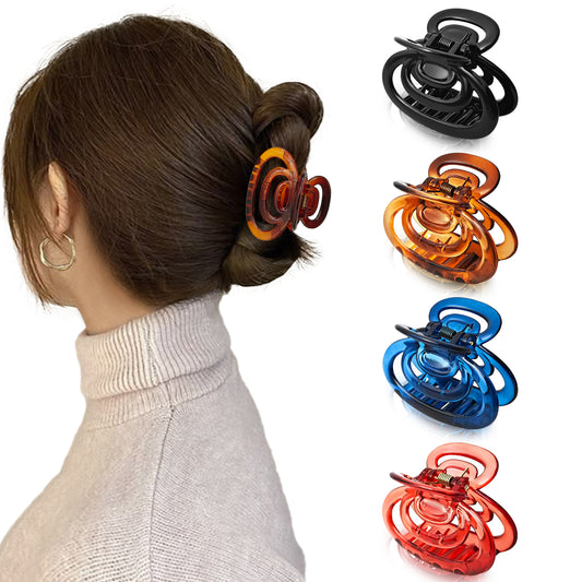 SANAS (4 Pcs) Acrylic Hair Clips Medium Trendy Non Slip Claw Clips Hair Accessories for Women (4 Pcs)