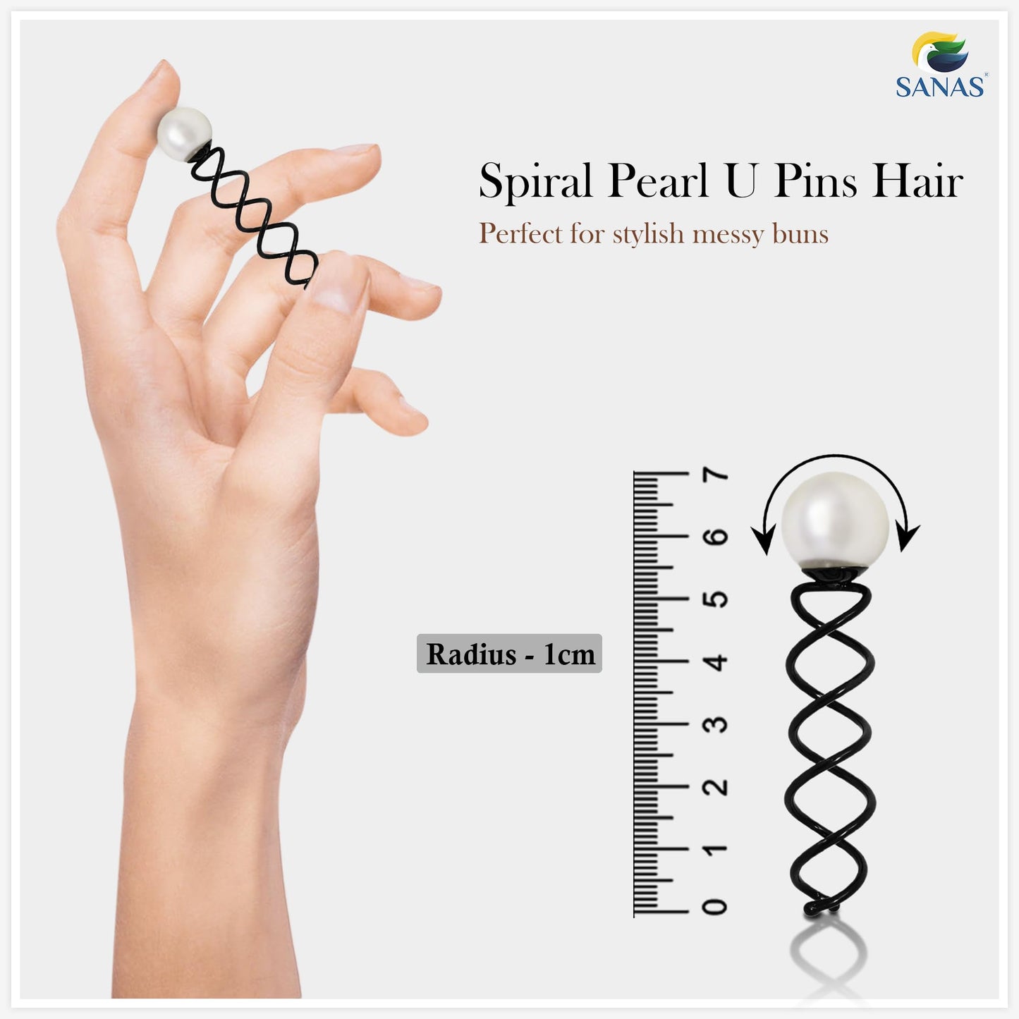 Spiral Pearl Hair Pins