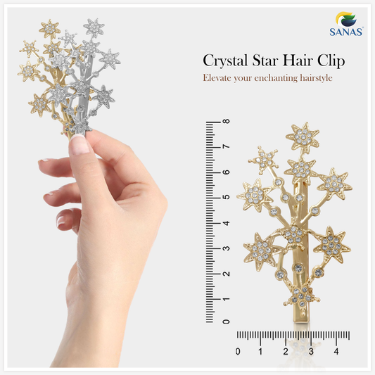 Sanas Tree Star Crystal Hair Pin - 2Pcs