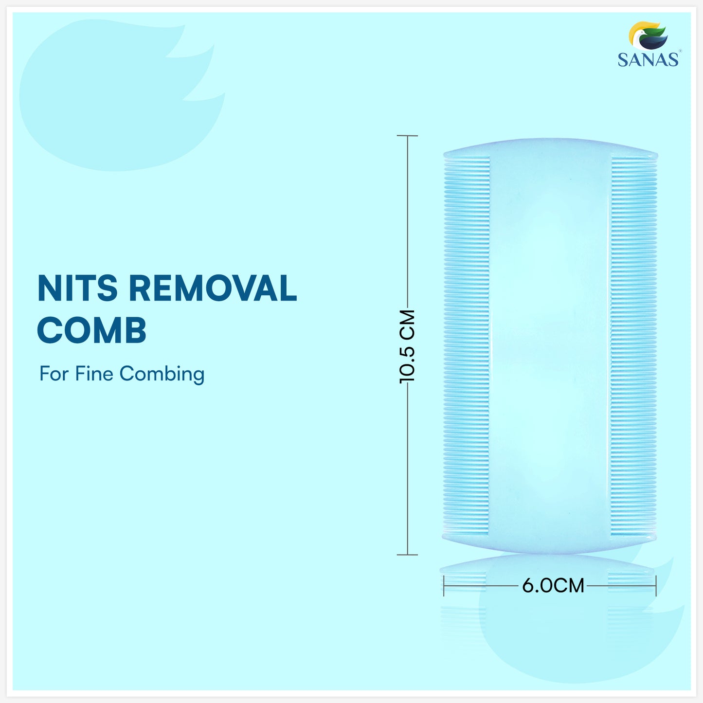 Sanas Fine Teeth Lice Removal Hair Comb - 3Pcs