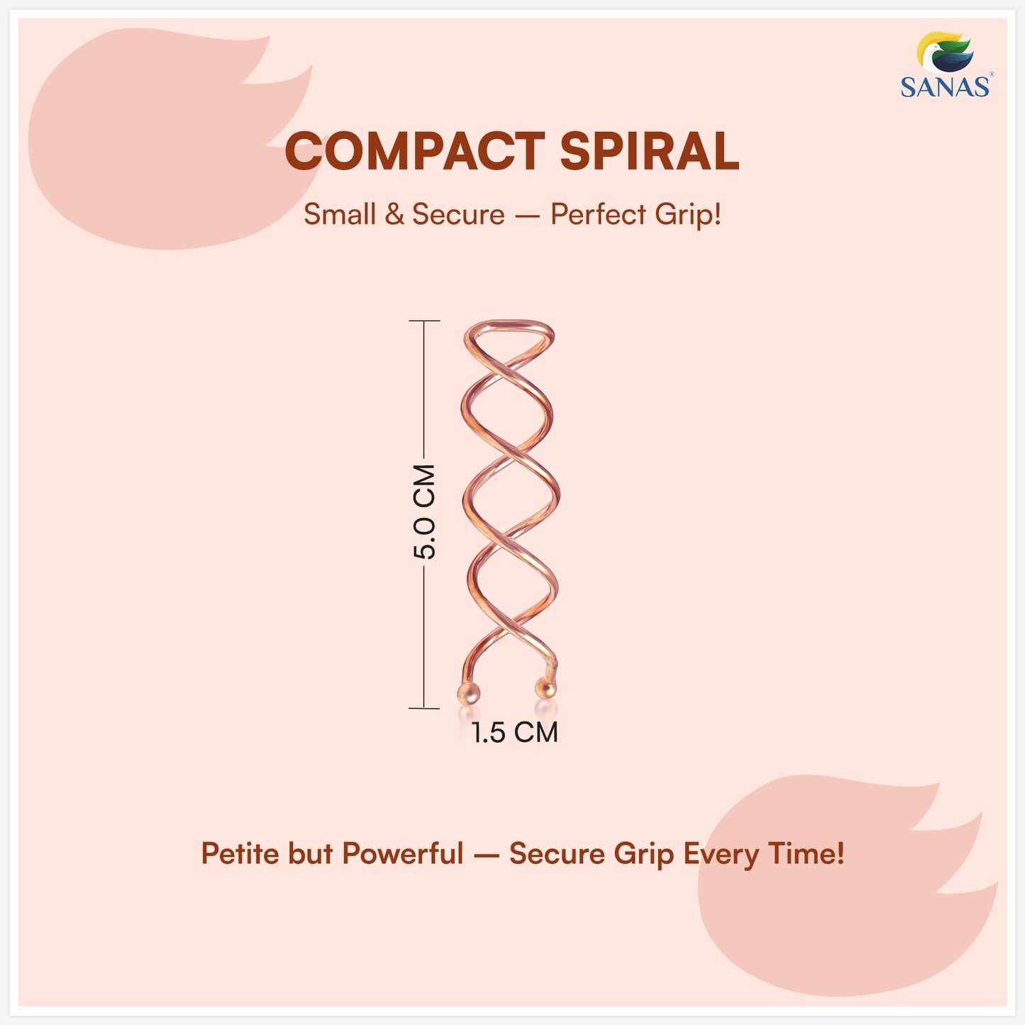 Sanas Spiral Hair Cips Copper 10 pcs
