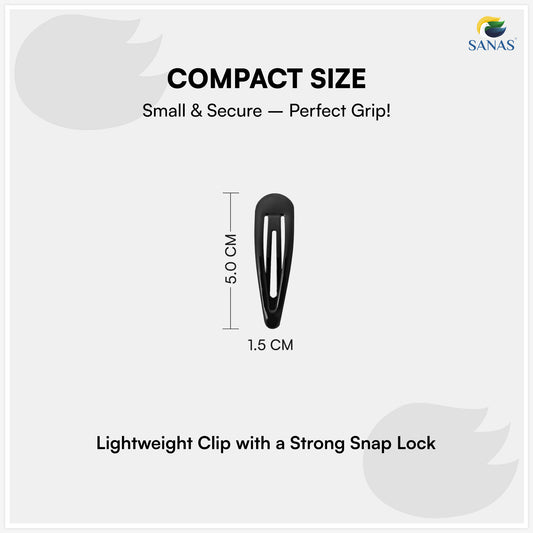 Sanas (30Pcs) Black Tic Tac Hair Clips For Women Stylish Tic Tac Clip For Girls Hair Accessories For Kids Girls Return Gifts Small Tic-Tac Hair Clips For Kids Hair Clip For Girls (Rich Black) (30Pcs)