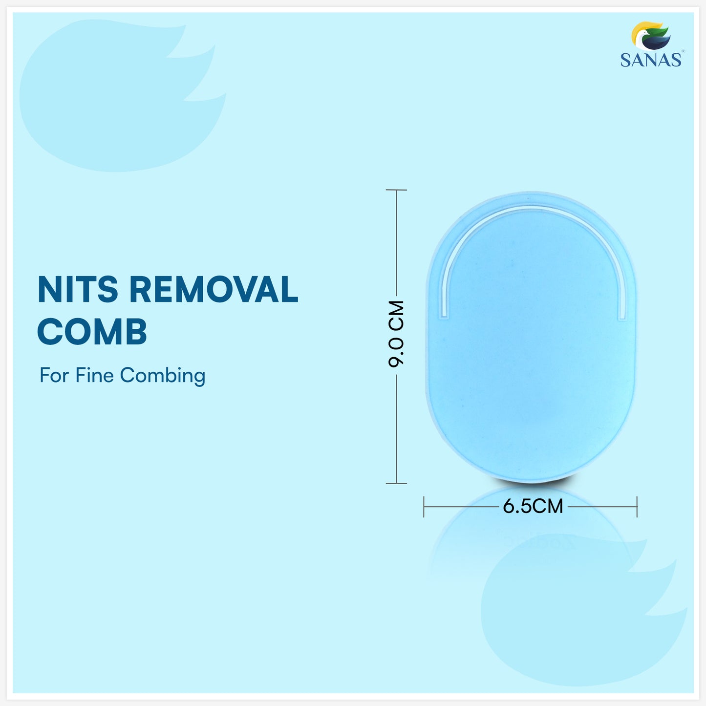 Sanas Portable Hair Palm Comb - 6Pcs