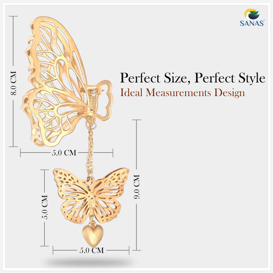 Sanas Metal Butterfly with Tassel - 2Pcs