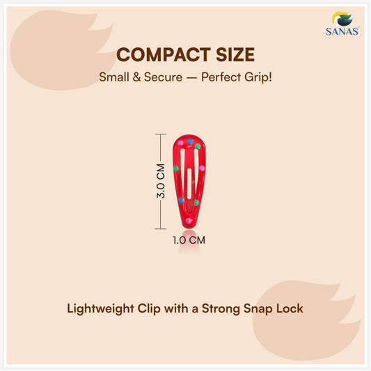 Sanas (24Pcs) Small Tic Tac Hair Clips For Women Stylish Polka Dot Tic Tac Clip For Girls Hair Accessories For Kids Girls Return Gifts Baby Hair Clips For Girls Baby Clips For Kids (Multicolor) (24Pcs)