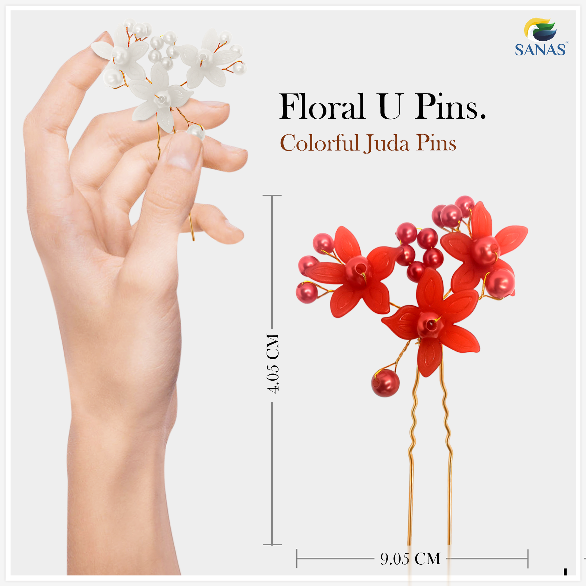 Colorful Flower Hair Juda Pins