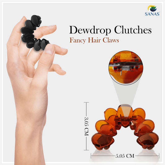 A Sanas Korean Acrylic Stylish Medium Hair Clips - 4Pcs