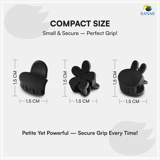 Cute kids hair accessories – Sanas 12 pcs heart, flower and bunny clips