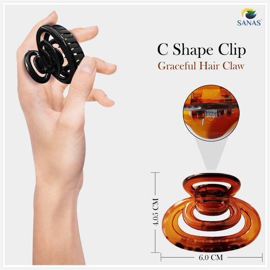 SANAS (4 Pcs) Acrylic Hair Clips Medium Trendy Non Slip Claw Clips Hair Accessories for Women (4 Pcs)