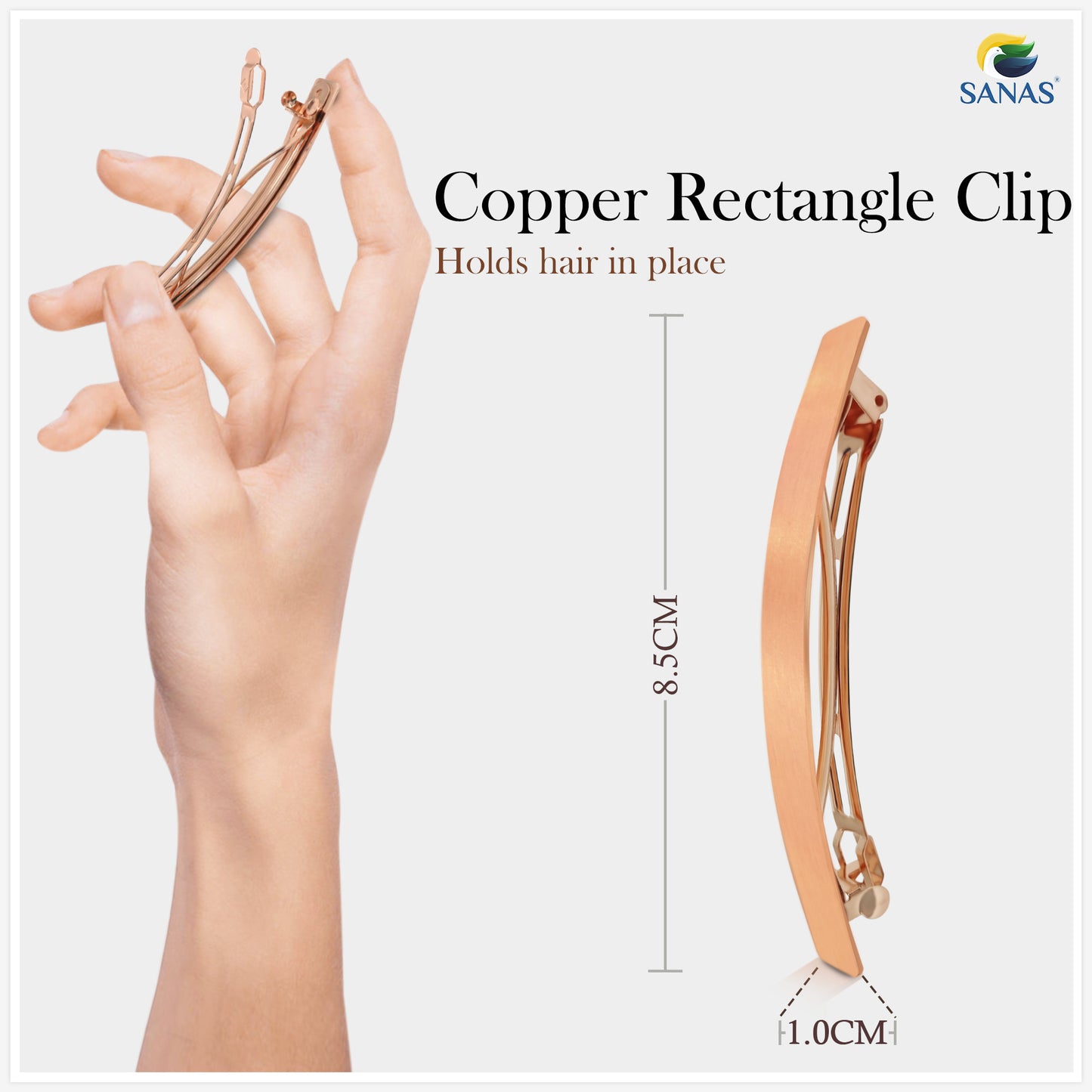 Sanas Metal Copper Hair Clip - 1Pc