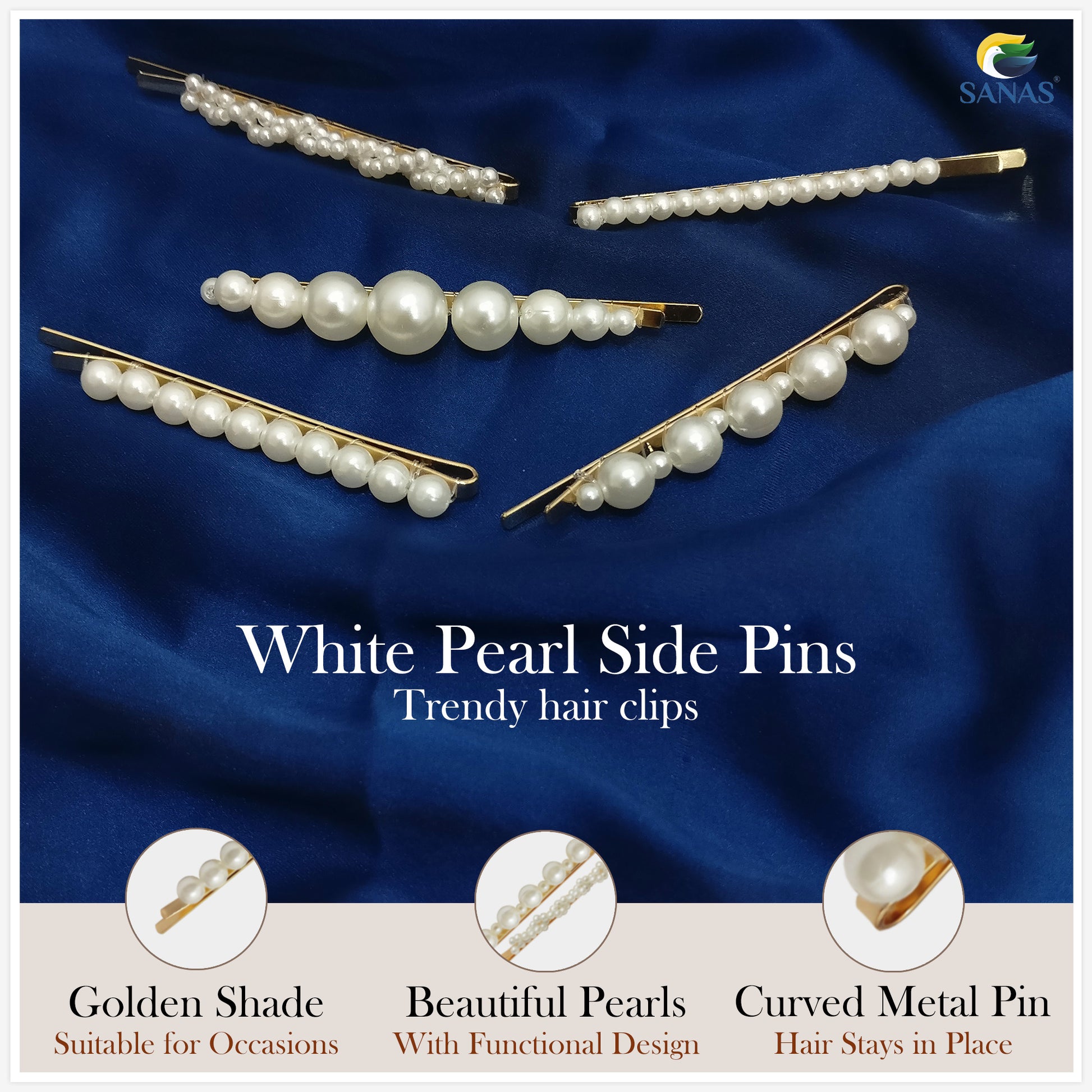 Pearl Bobby Hair Pins Set