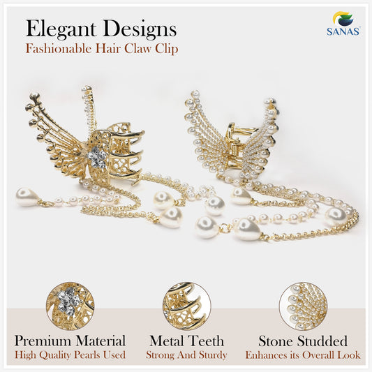 Pearl Tassel Butterfly Hair Clip