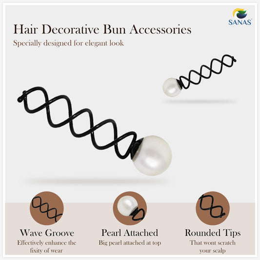 Spiral Pearl Hair Pins