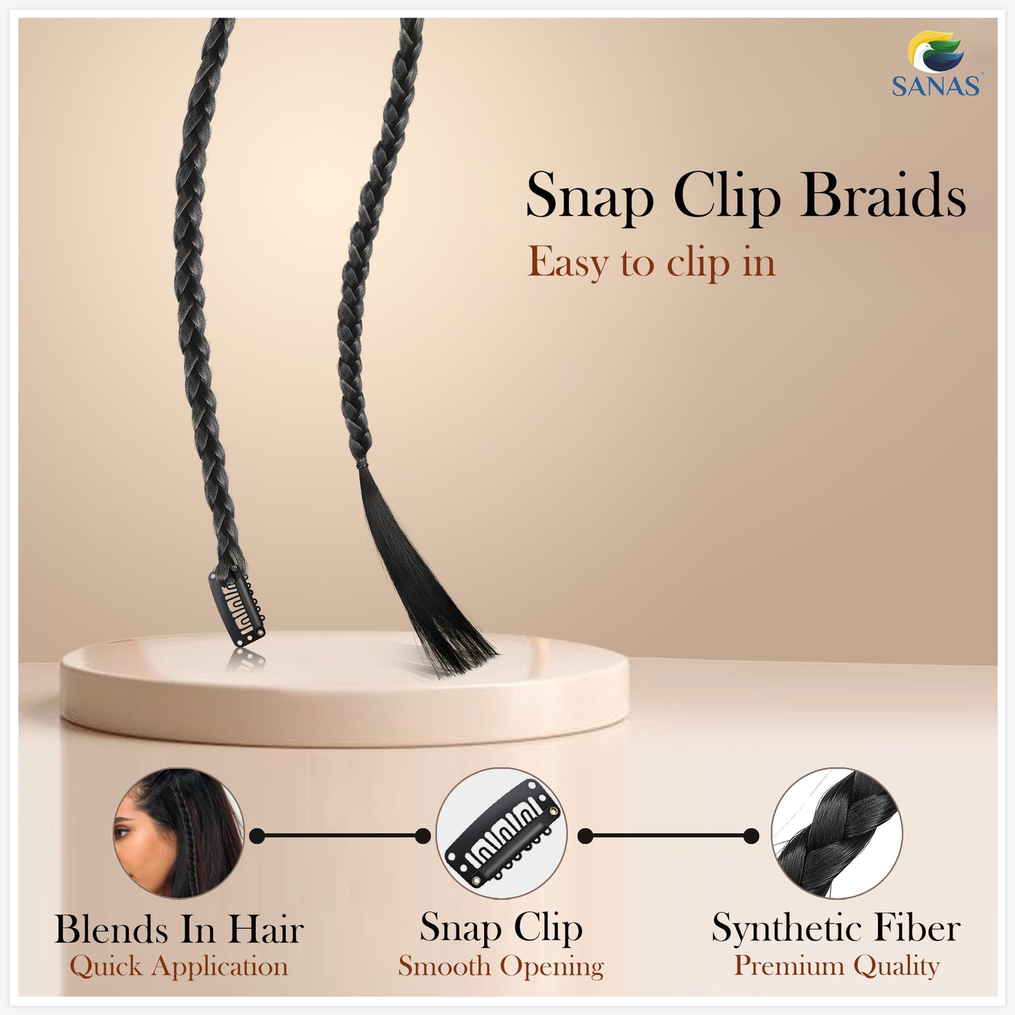 Hair Black Braid Extension