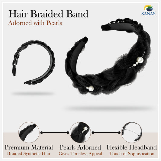 Sanas Artificial Hair Braided Hairband - 1Pc