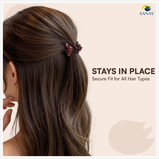 Sanas (4Pcs) Flower Clips For Girls Flower Clips For Women Hair Clips For Women Stylish Clutchers For Hair Claw Clip For Women Aesthetic Fashion Accessories For Girls Teenage (4 Versatile Shades) (4Pcs)