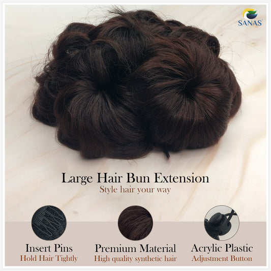 Sanas Black Fake Bun Hair Extension - 1Pc
