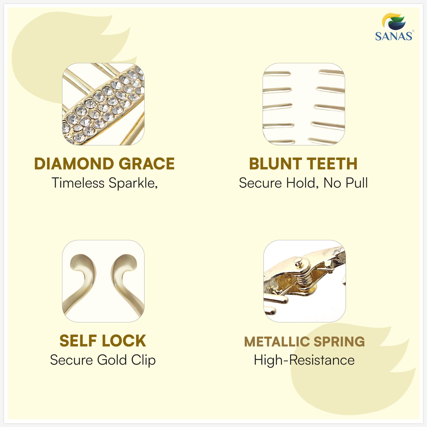 Sanas Metal Fishtail Banana Clip For Women 1 Pc