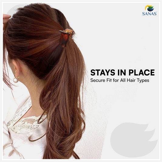 SANAS (2 Pcs) Small Hair Clip 4T Brown Hair Accessories for Women and Girls (2 Pcs)
