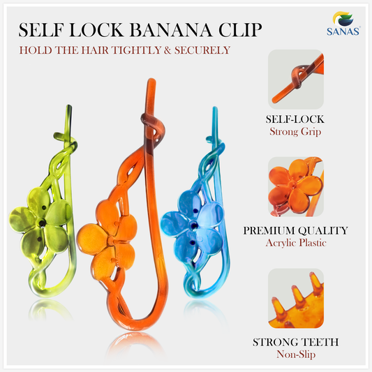 SANAS 4 Pcs Floral Twisted Hair Clips Strong Grip Fashion Hair Accessories for Daily Use 4 Pcs