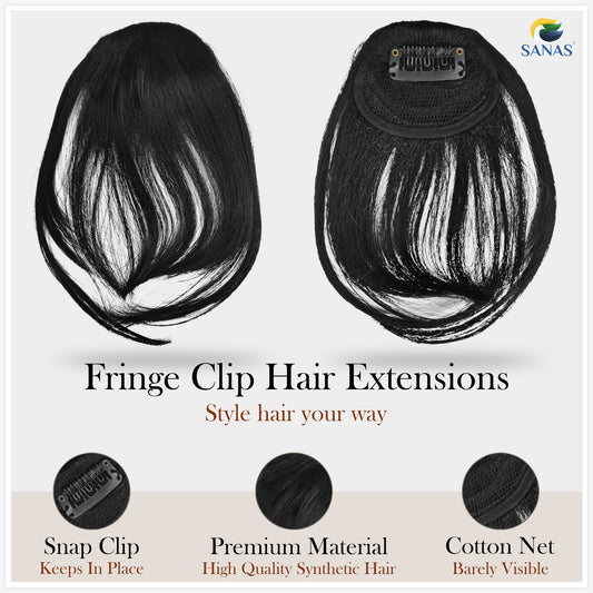 Sanas Black Clip In Bangs - 1Pc