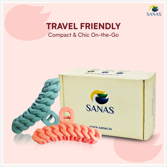 SANAS (4 Pcs) Chain Design Big Hair Claw Hair Accessories for Women (4 Pcs)