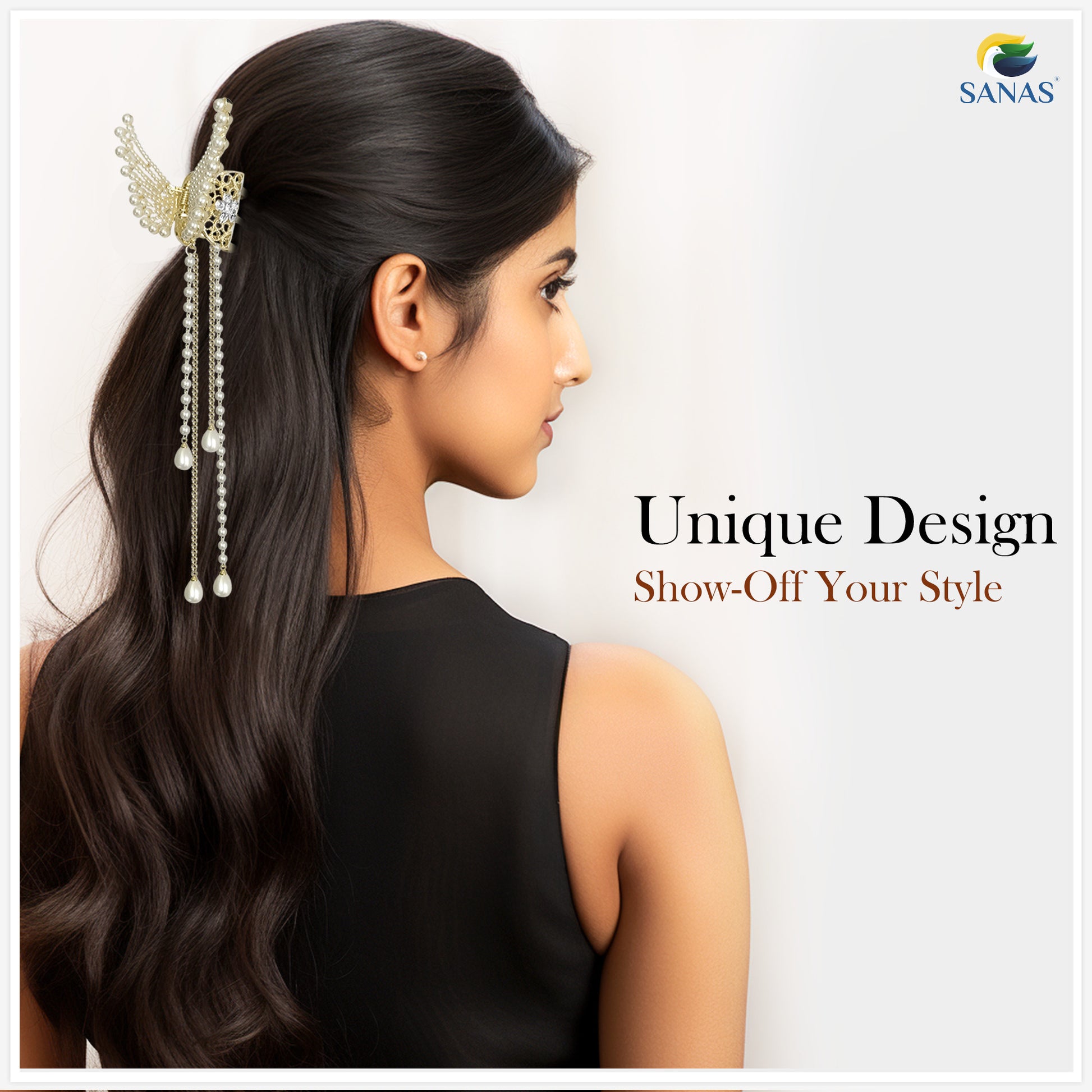 Pearl Tassel Butterfly Hair Clip