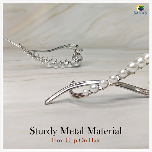 Sanas Pearl Banana Hair Clip - 1Pc