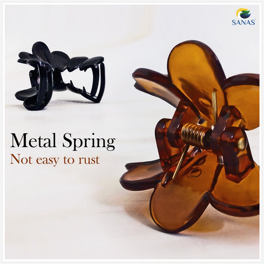 A Sanas Korean Acrylic Stylish Medium Hair Clips - 4Pcs