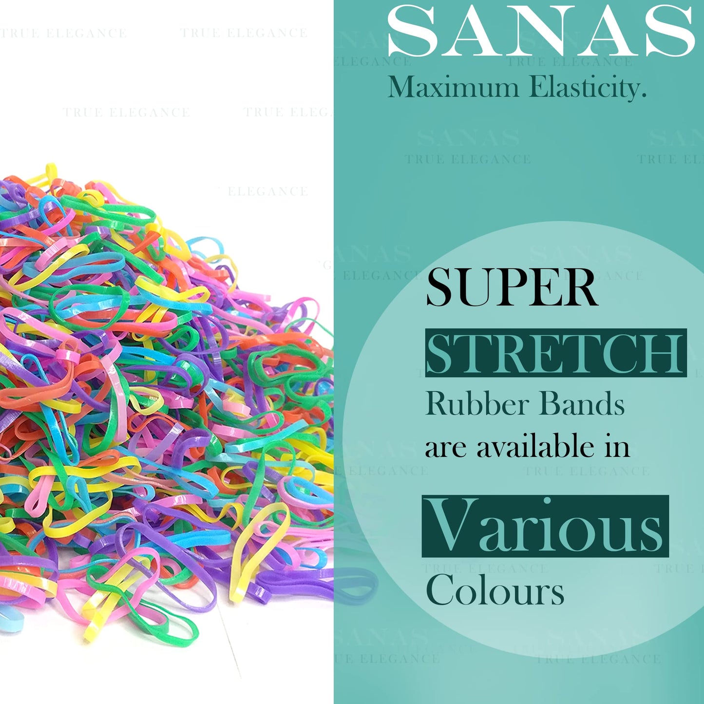Sanas Medium Elastic Rubber Bands - 1100Pcs