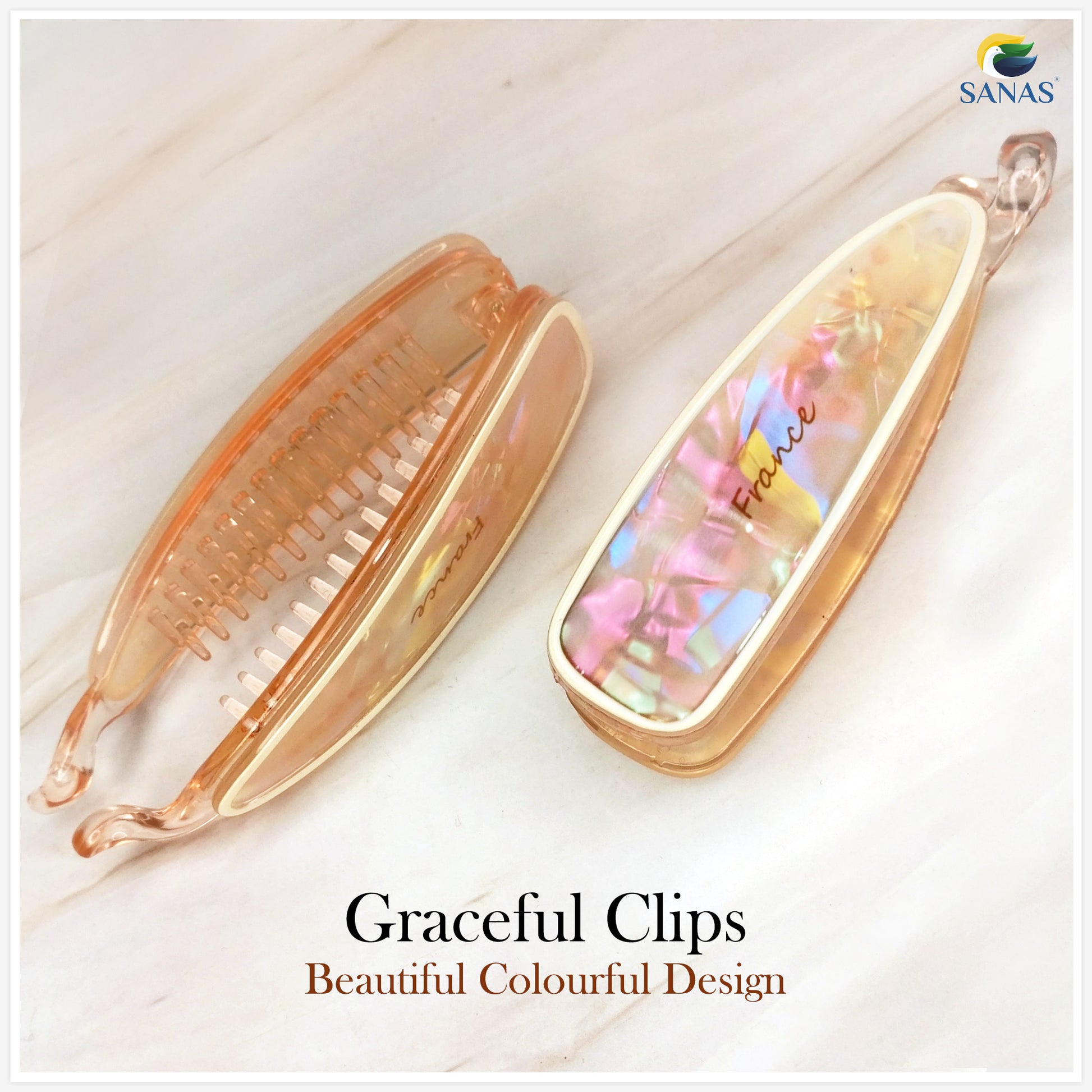 Cellulose Acetate Banana Hair Clip