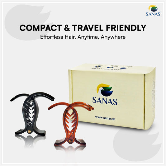 SANAS (2 Pcs) Small Hair Clip 4T Brown Hair Accessories for Women and Girls (2 Pcs)