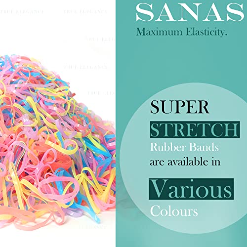 Sanas Mini Elastic Pastel Rubber Bands - 1100Pcs