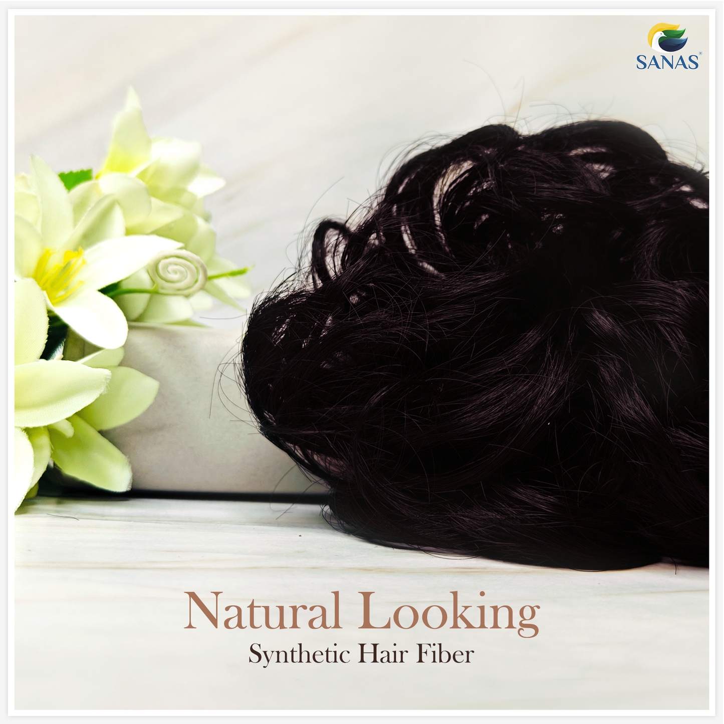 Sanas Rubber Bands Hair Bun Extension Brown - 1Pc