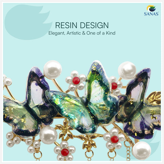 SANAS (1 Pc) Resin Butterfly Hair Clip Hair Accessories for Women and Girls (1 Pc)