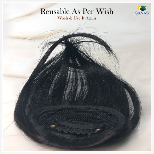 Sanas Black Clip In Bangs - 1Pc