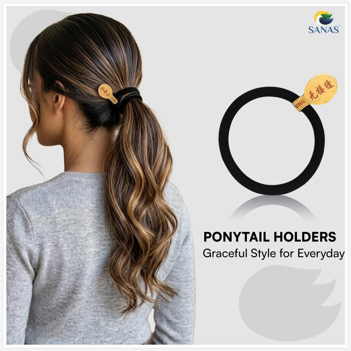 SANAS Hair Bands for Women Combo – Hair Ties for Women, Hair Scrunchies for Women, Rubber Band for Hair & Ponytail Holders Set for Any 4