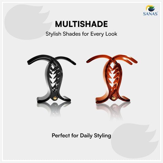 SANAS (2 Pcs) Small Hair Clip 4T Brown Hair Accessories for Women and Girls (2 Pcs)