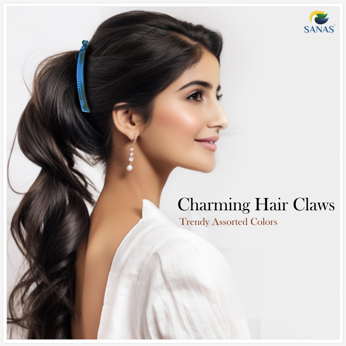 Sanas Medium Banana Hair Clip - 4Pcs