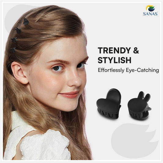 Kids cute hair clip set for girls – Sanas bunny, heart and flower clips