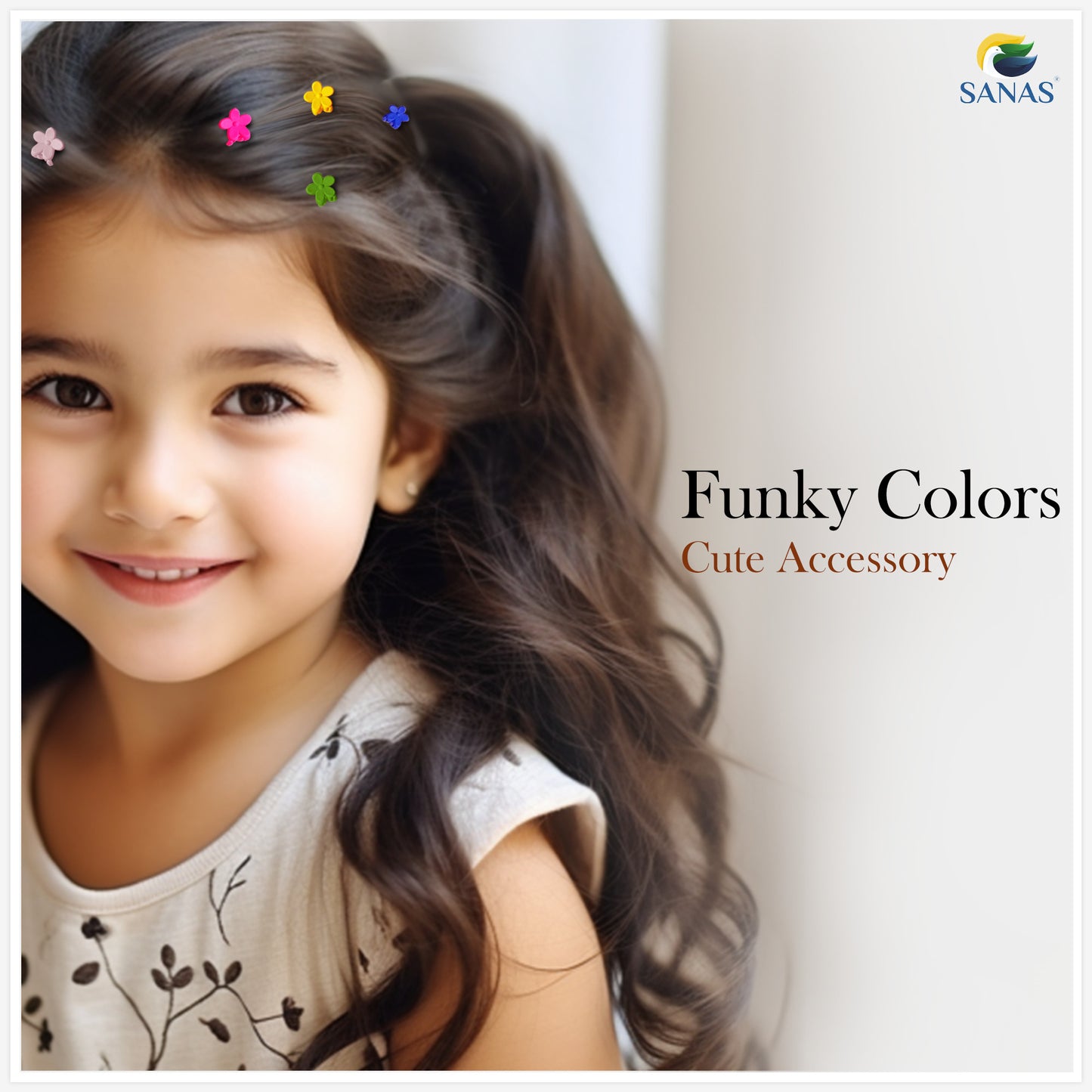 Sanas Mini Flower Small Clips - 30 Pcs