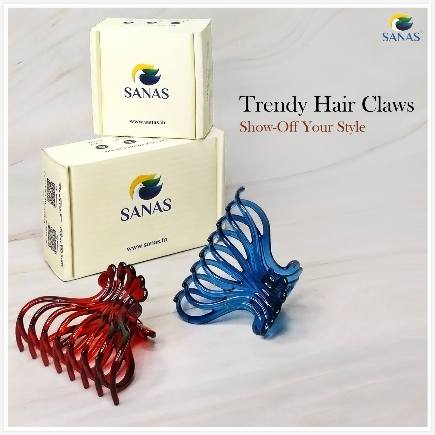 Sanas Butterfly Large Hair Clip - 2Pcs